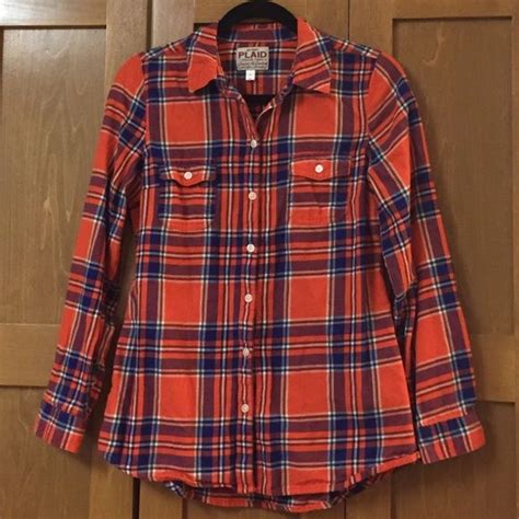 blue and orange flannel womens